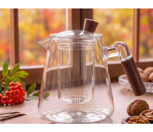 Altom Dzbanek szklany z zaparzaczem 550 ml drewniana rączka - 1611187 - zdjęcie 4